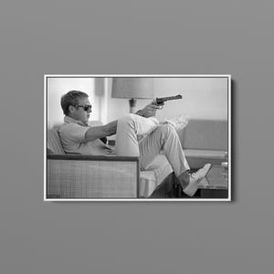 Steve McQueen Canvas Wall Art, Framed Print, Iconic Home Decor, Ready to Hang, Vintage Steve McQueen Artwork