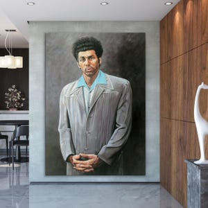 Modern Artwork Canvas, Kramer Portrait Canvas Wall Art, Famous Canvas Print, Cosmo Kramer Canvas Art, Gift For The Home Wall Hanging,