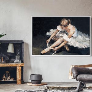 Impressionist Ballet Dancer Oil Painting Print on Canvas Beautiful Ballerina Canvas Wall Art Ballerina Canvas Wall Decor impressionism