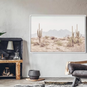 Arizona Desert Canvas Print // The Four Peaks and Saguaros // Central Arizona Desert