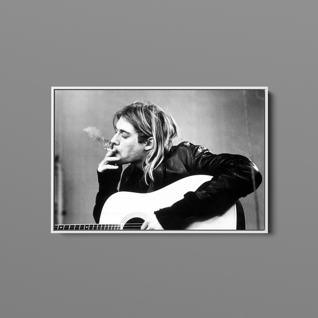 Kurt Cobain Smoking Canvas Art Print 1990s Nirvana Music Wall Art ...