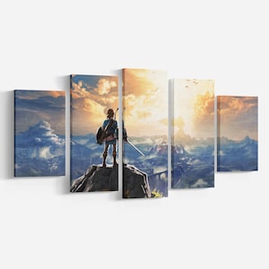 Legends of Zelda Game Canvas Wall Art, Epic Adventure Artwork, Link Canvas Print for Zelda Fans