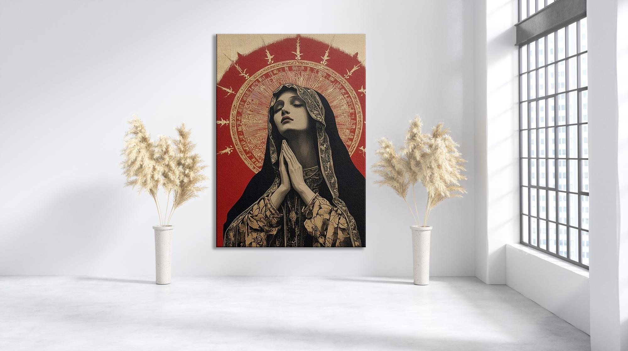 Our Lady of Sorrows Canvas Wall Art, Dark Gothic Virgin Mary Print ...
