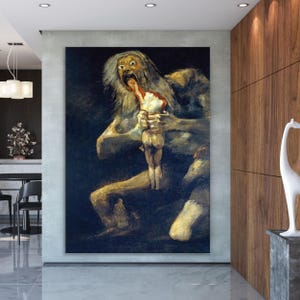 Saturn Devouring His Son by Francisco Goya Canvas Wall Art, Canvas Print, Art Decor for Home or Office, CANVAS Art Print, ART READY to Hang.