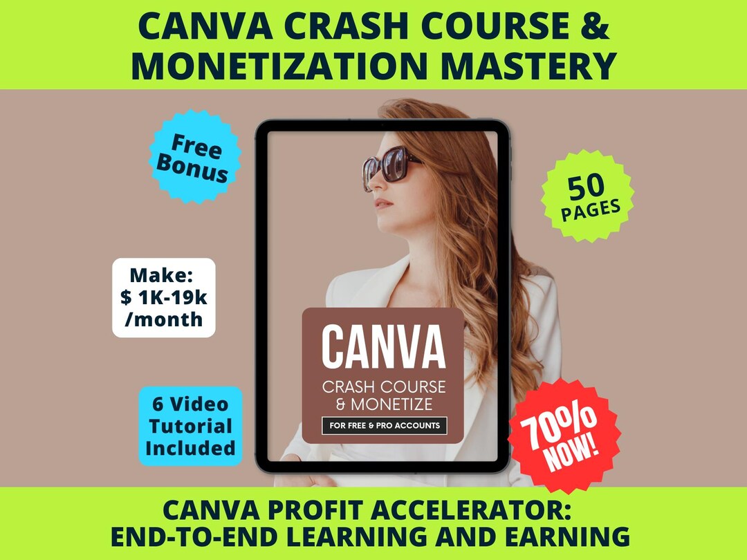 Canva Crash Course and Canva Monetization Mastery With Videos, Make ...