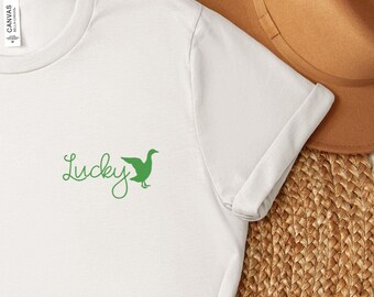 Lucky Duck shirt, St. Patrick's Day shirt, Irish holiday apparel, Green St. Paddy's shirt, Funny St. Patrick's Day shirt, duck lover gift
