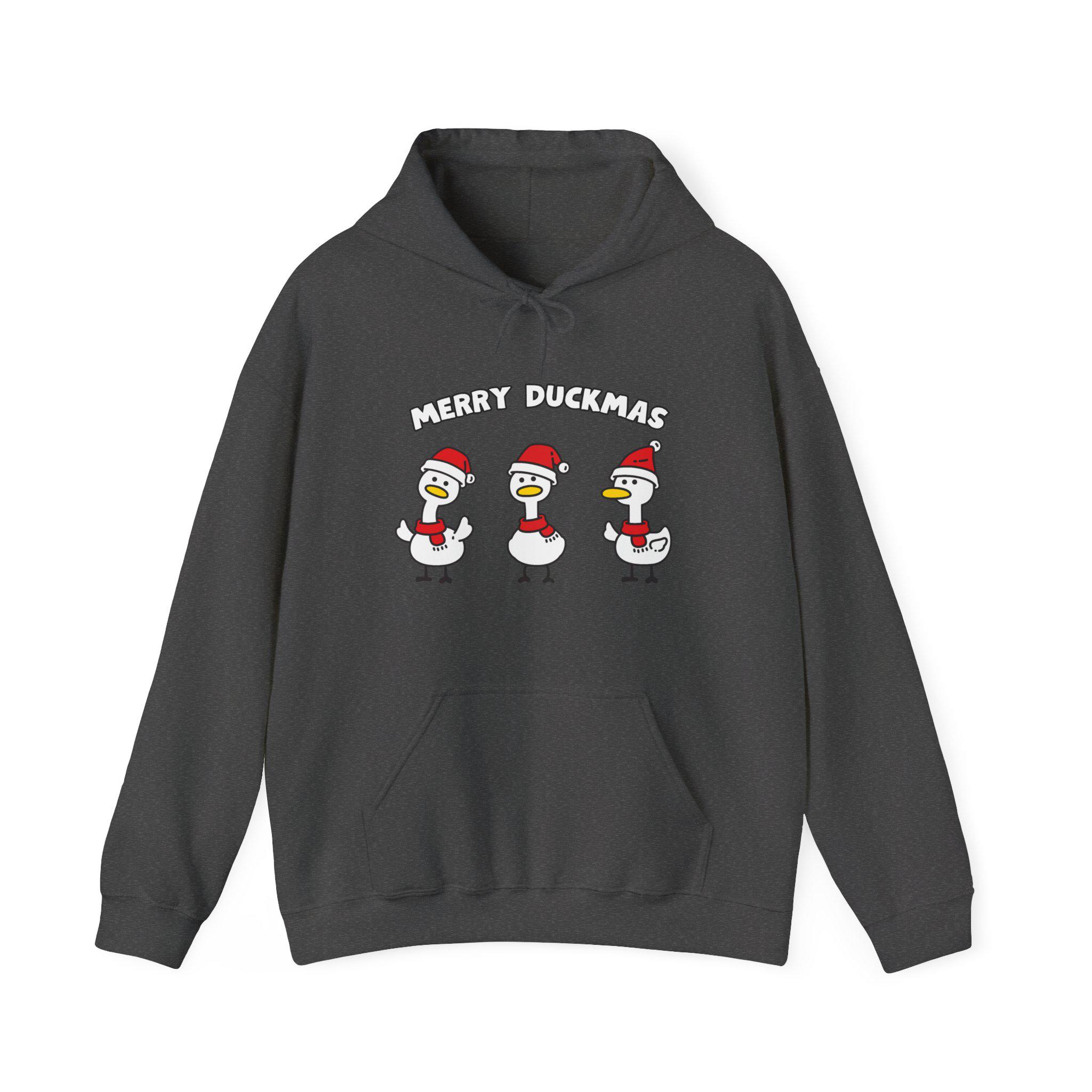 Merry Duckmas, Duck Xmas Shirt, Hooded Sweatshirt, Christmas