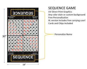 Sequence Board XL Game 18" x 30"- Free Case Unlimited Design Options