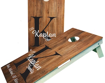 Personalized Cornhole Board Set: Family Name, Tournament Grade