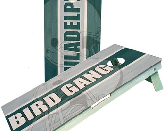 Philadelphia Bird Gang Football Team Cornhole Boards, Regulation size less than perfect (slightly off color see pic)