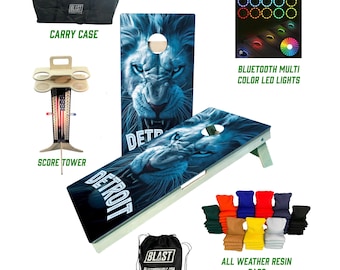Detroit Football Team  Cornhole Boards, Tailgate Games, Backyard Games, Sports Themed BagtossSignature Series