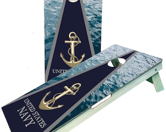 Navy Military/Veteran Cornhole Boards, United States of America, Tournament grade cornhole set