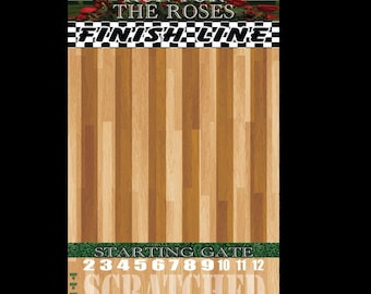 Horse Race Dice Game: Stiped Track Theme Gambling Party Game on Hardwood Maple