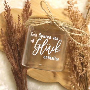 Kann Spuren von Glück enthalten – Witzige Geschenkidee für jeden Anlass – Kreative Vorratsgläser Spruch – 500ml Vorratsdose Geschenk