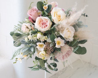 Pastel statement bouquet, freeform bouquet, natural bouquet, everlasting bouquet, wildflower bouquet, peony bouquet