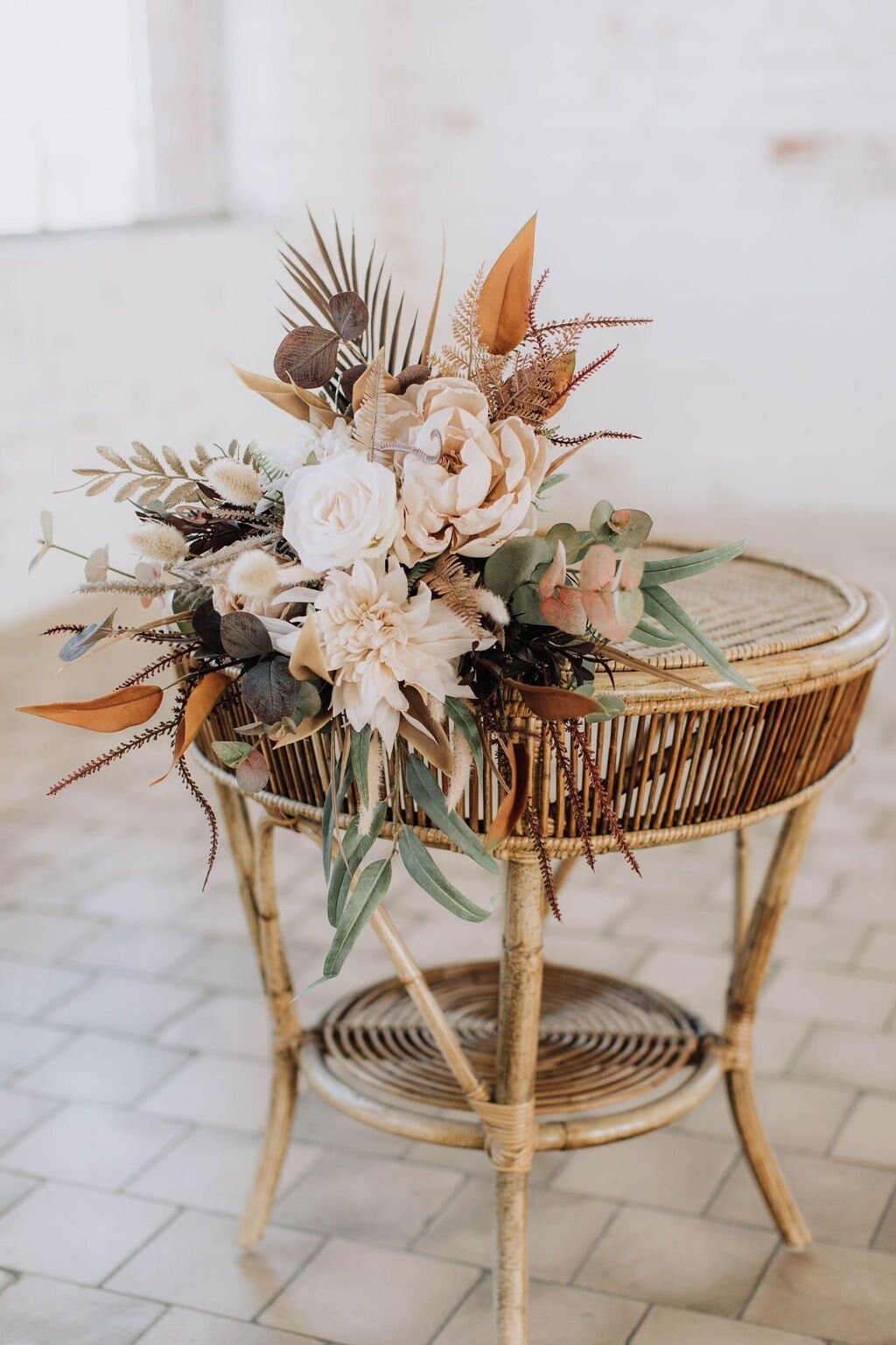 Boho bridal bouquet, Faux flower Loretta boho bouquet