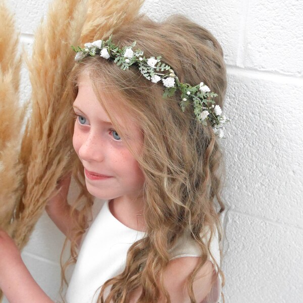 Delicate gyp crown, snow crown, babies breath crown, Woodland crown, ivory halo, Faerie crown, woodland hairpiece, woodland wedding