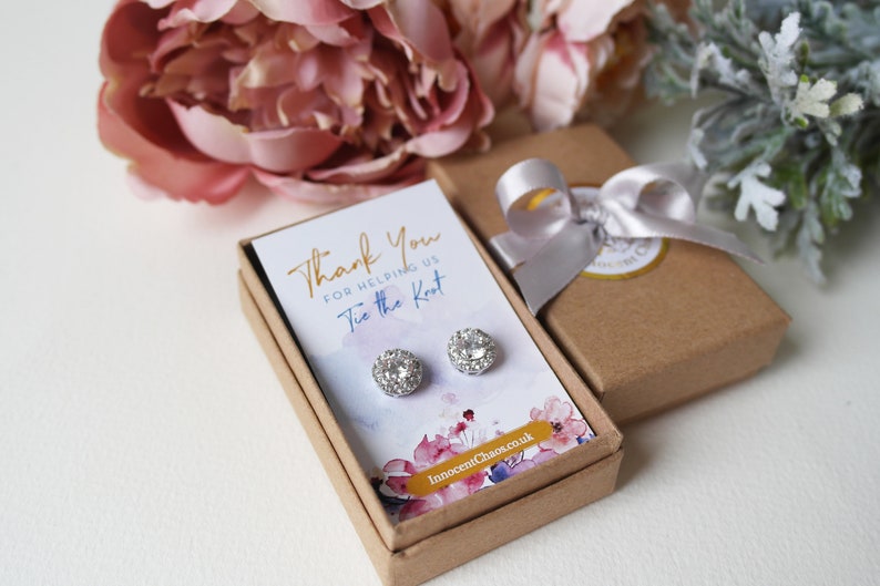 asking bridesmaid thank you gift Classic earring bridesmaid gift gold stud rhinestone earring gift for her mum gift crystal earring