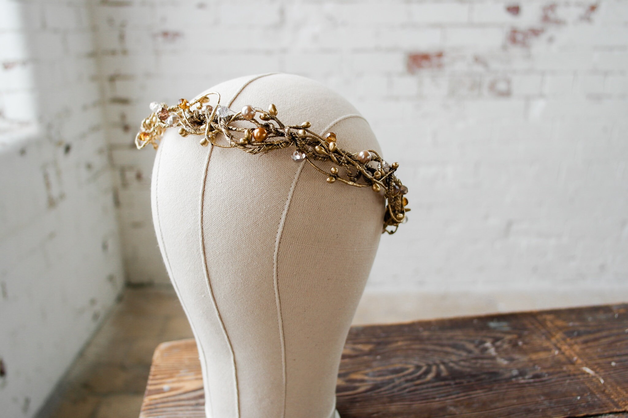 Gold Flower Crown Gold Bridal Crown Gold Wedding Tiara Gold Etsy UK