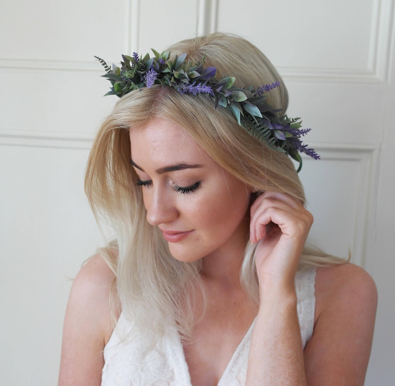 Lavender crown purple flower crown lavender hairpiece Etsy