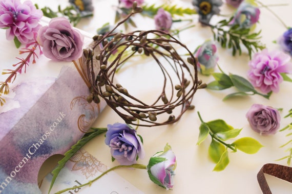 Purple Flower Crown, Diy Wedding Kit, Summer Wedding Crown, Floral Crown,  Diy Flower Crown Kit, Flower Kit, Flower Craft Kit, Hen Party Kit 