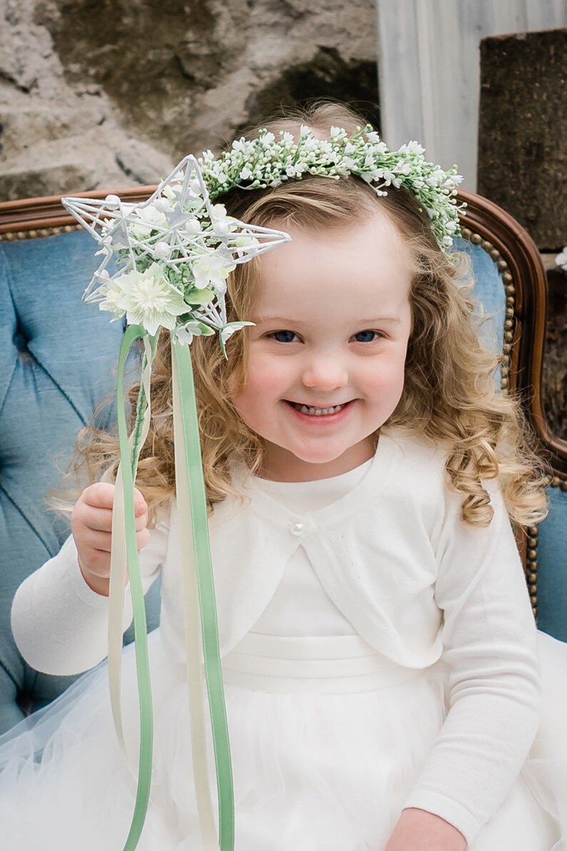 Flower Girl Wand wedding wand fairy wand butterfly wand Etsy