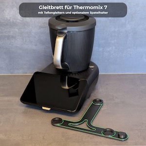 Piastra scorrevole per Thermomix TM7 – con guide in teflon e rientranze per un appoggio sicuro – supporto per spatola opzionale – protegge la funzione bilancia
