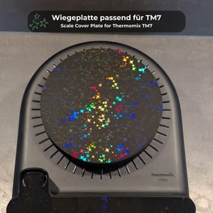 2-in-1 Waageplatte passend für Thermomix TM7 – funkelnde Sterne-Effekt Oberfläche - Zubehör zum Wiegen auf Mixtopf oder Basis