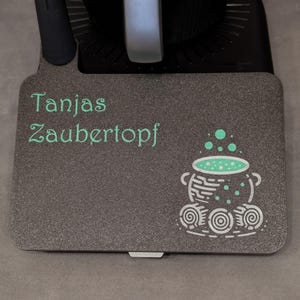 Personalized screen protector compatible with Thermomix TM7 – cover with cauldron motif & custom text – magical kitchen accessory image 2