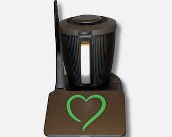 Display protector for Thermomix TM7 – Heart design – 3D-printed display cover with heart in various colors & optional spatula holder