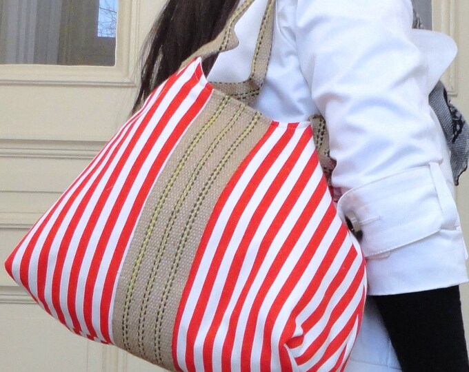 Red Sail Away Nautical Hobo Bag Etsy