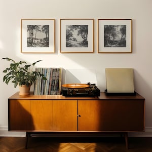 Galerie Wand Set, Vintage Baum Skizze Kunst, Natur Skizze, Antike Landschaftszeichnung, Botanische Kunst, Bauernhaus Wanddekor, digitaler Download