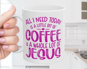 Taza de café y Jesús, regalo cristiano, taza para amantes de la fe