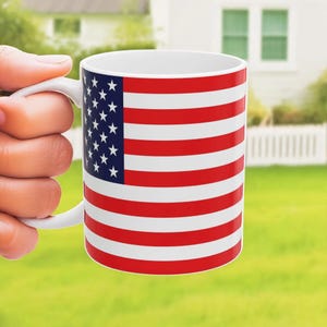 American Flag Coffee Mug: Patriotic USA Ceramic Cup