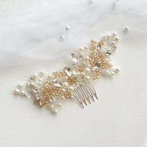 bridal pearl comb wedding hair comb bride hair comb crystal haircomb handmade bridal hair accessories comb