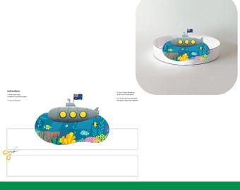 Plantilla de corona de papel - Diadema para colorear, imprimible, manualidad para niños, recuerdo de cumpleaños, bricolaje - Descarga instantánea