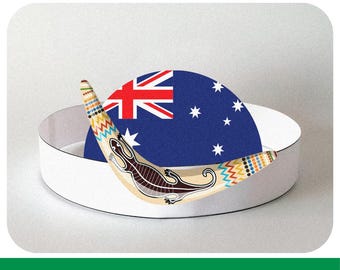 Coronas de papel creativas para niños: diademas para colorear del Día de Australia, descargables e imprimibles