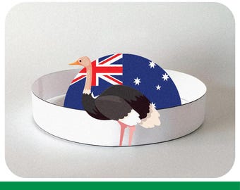 Plantillas de coronas imprimibles con símbolos australianos: descarga instantánea para celebraciones.