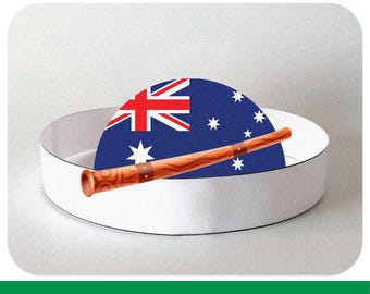 Corona patriótica imprimible (con símbolos australianos incluidos) - Descarga instantánea (PDF)