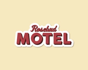 Rosebud Motel Sticker | Laptop Decal | Waterproof Sticker | Mac Sticker | Netflix Sticker