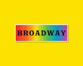 Broadway Playbill Rainbow Gradient Sticker / Best Friend Gift / Laptop Decals / Cute Sticker / Waterproof Stickers / Mac
