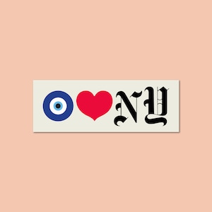 Ik hou van New York Evil Eye Sticker | Laptop decal | Waterdichte Sticker | Mac Sticker | Vinyl Sticker