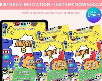 Dandys World Roblox Birthday Invitation Template (Digital Download)
