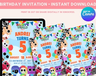 Dandys World Birthday Invitation Template: Customizable Digital Invite (Instant Download)
