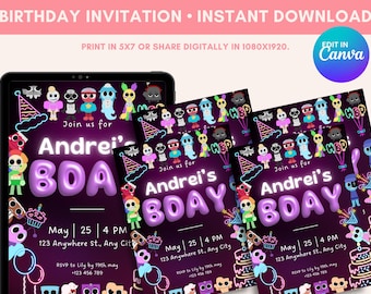 Dandys World Roblox Birthday Invitation Template: Digital Party Invite (Instant Download)