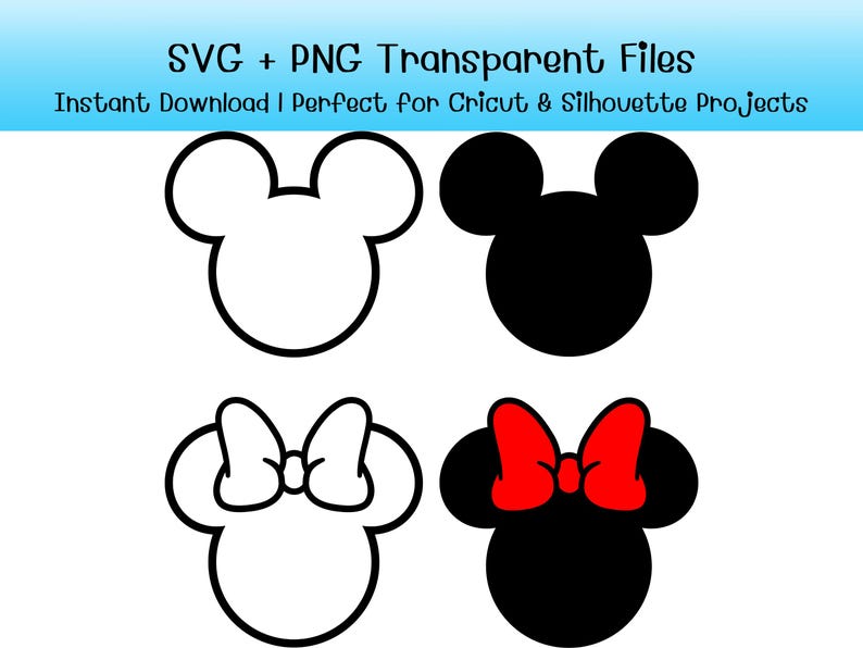 Mickey SVG Mickey and Minnie Inspired SVG Disneyland Shirt SVG Bundle Disneyland Cricut SVG File Mickey Minnie Mouse Outline Instant Download