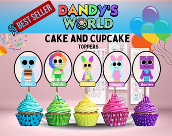Dandys World Cupcake Toppers: Printable Party Decor (Digital Download)