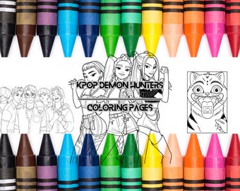 Kpop Demon Hunter Coloring Book, Saja Boys Activity (Printable PDF)