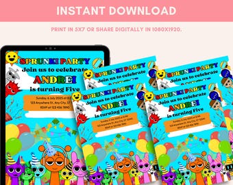 Sprunki Birthday Invitation Template: Editable Kids Party Invite (Digital Download)