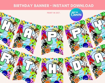 Birthday Pennant Banner: Editable DIY Party Garland (PDF)